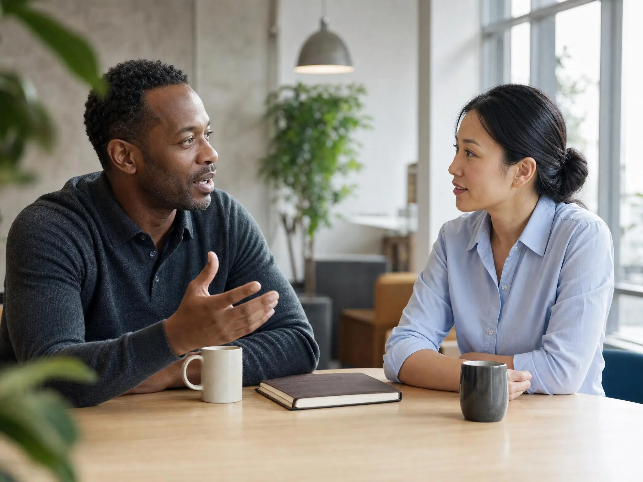 Two marketing colleagues talking through what their campaign numbers actually showed.
